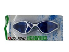 NEW Dolfino Adult Performance Swim Goggles Blue White UV Protection Latex Free