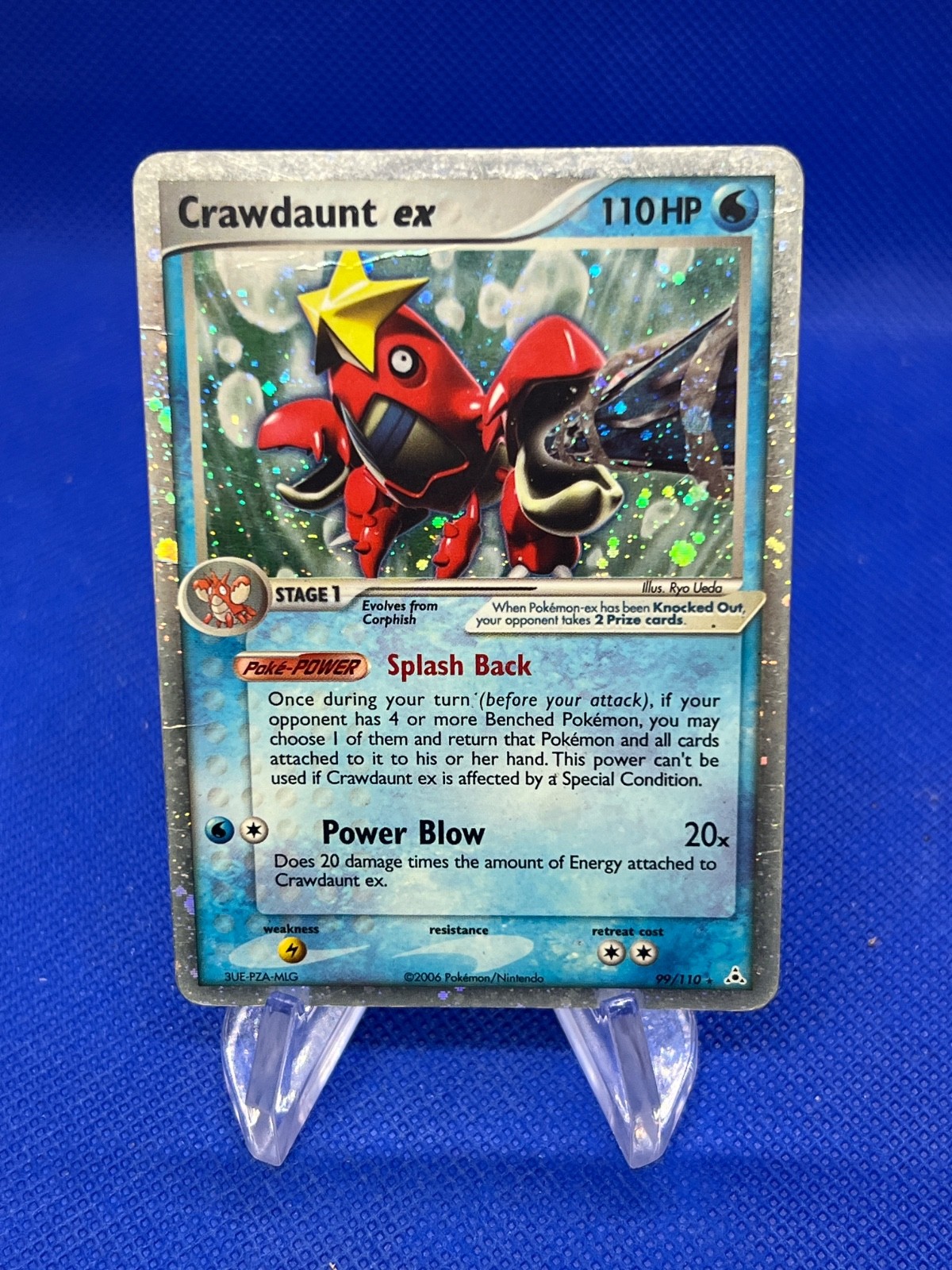2006 Pokemon EX Holon Phantoms Crawdaunt ex 99/110 Ultra Rare DMG/CREASED