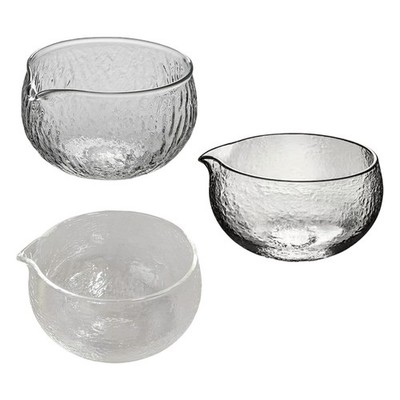 Matcha Bowl Glass Tea Accessoires, handgefertigte Teezeremonie Hämmerte Textur