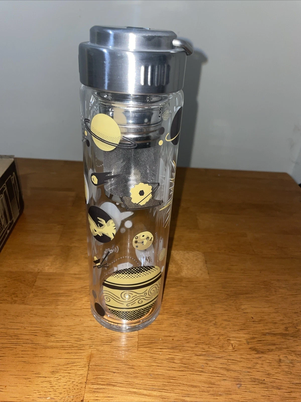 NIB Cognitive Surplus "Spaced Out" Double Walled Glass Tea Infuser 15oz.