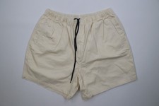 Vintage 90s Nautica Mens Large Spell Out Above Knee Sailing Shorts Cotton Beige