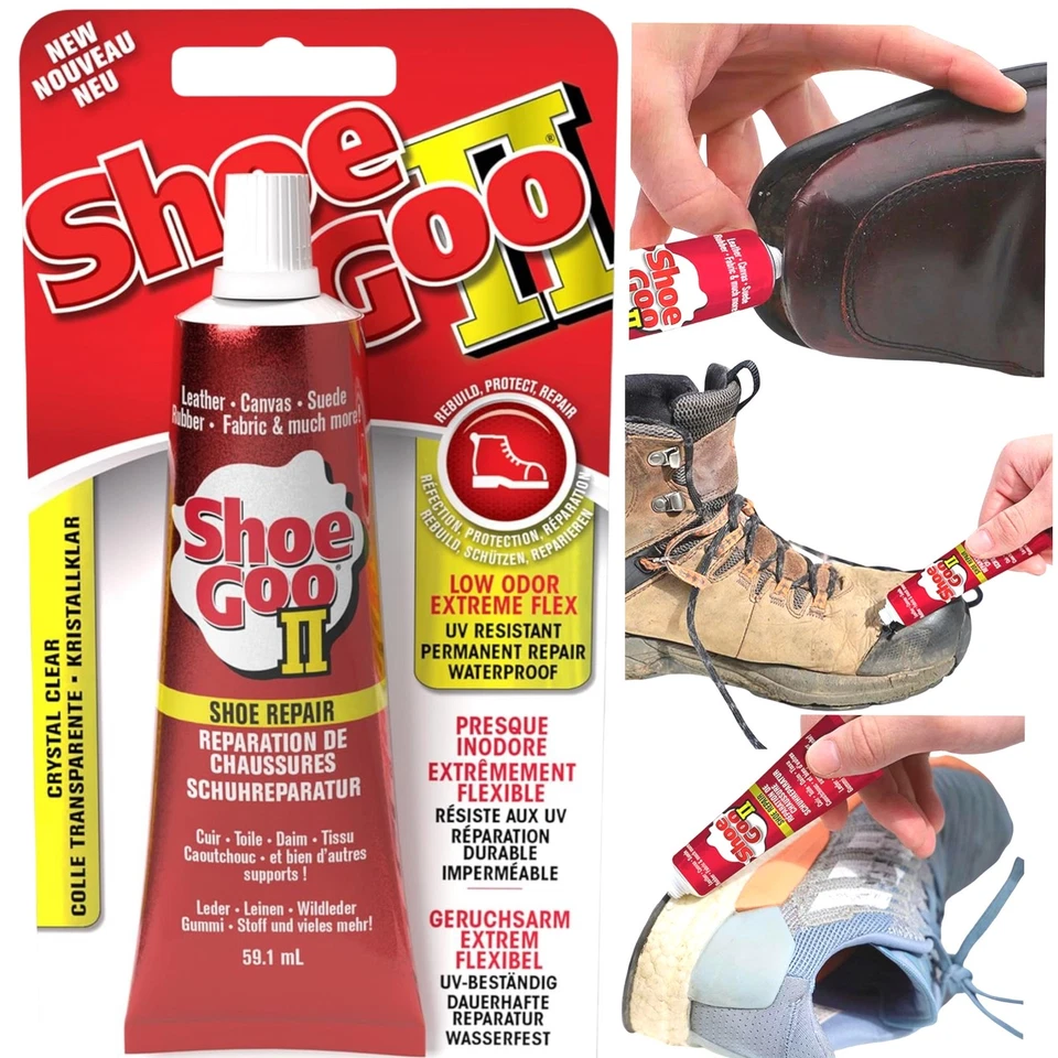 Shoe Goo II Zapato Reparación Adhesivo Flexiebel Suela Skateboard Cuero Transparente 59ml