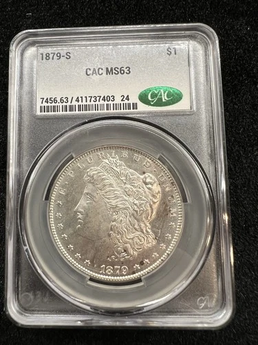 1879-S $1 Morgan Silver Dollar CAC MS 63 | Uncirculated UNC