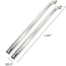 Chrome Curved Stack Pipe Horn 3 Od X 364860 Length Exhaust Truck Tailpipe