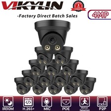 VIKYLIN Turret POE IR30M CCTV 4MP IP CAMERA ONVIF MIC Black Outdoor/Indoor Lot