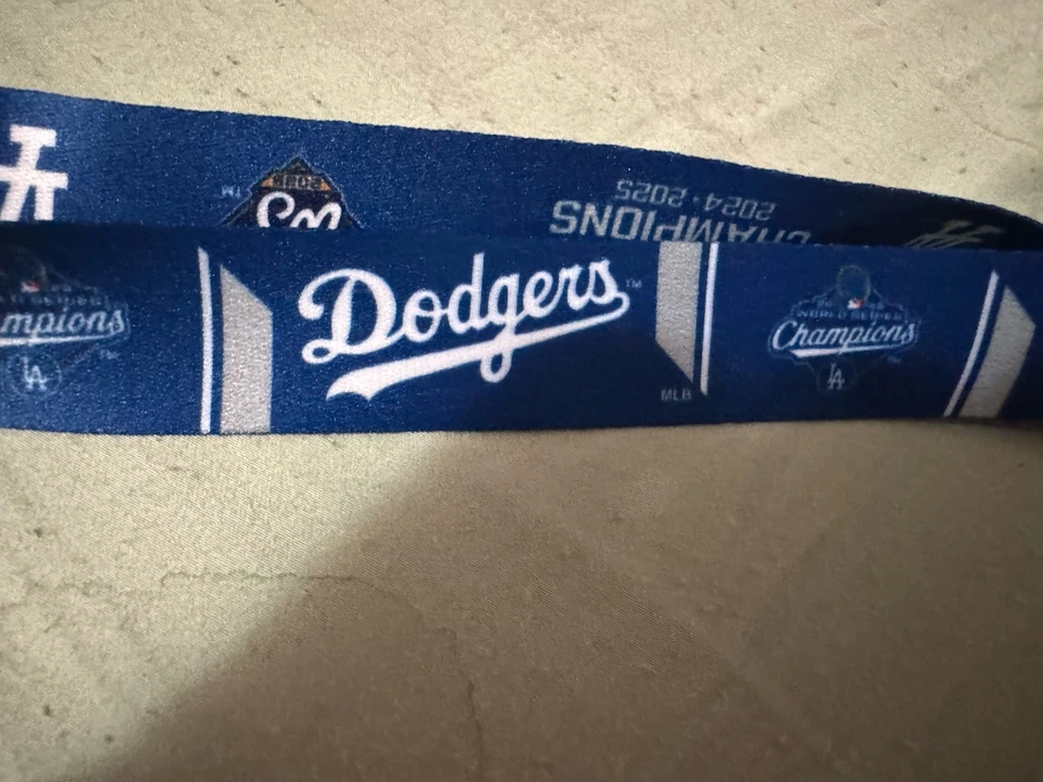 Los Angeles Dodgers 2025 World Series Back 2 Back Champions Lanyard 20” - Image 3 of 4