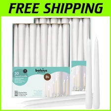 Unscented Long Burn White Candles - 8 Hours - 60 Pack