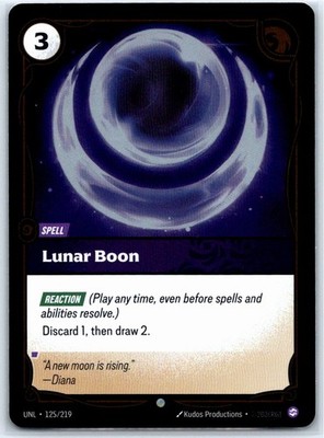Lunar Boon Foil Common Unleashed 125/219 NM Riftbound Card