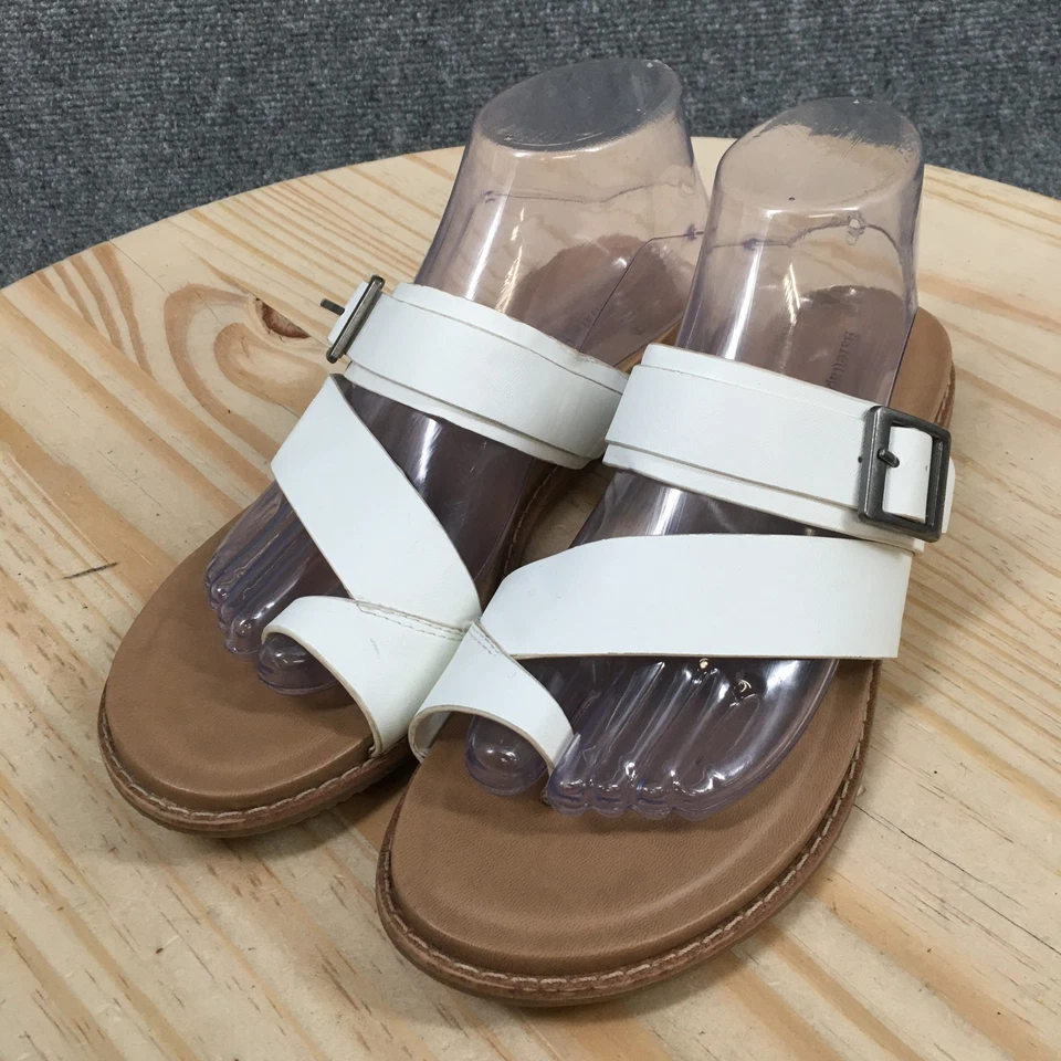 Босоножки Baretraps женские 8,5 М натуральные шлепанцы белые искусственная кожа носок петля повседневные туфли на плоской подошве - Изображение 3 из 4