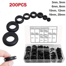 200Pcs Rubber Grommets Blanking open/closed blind Grommet Set in Assorted Sizes