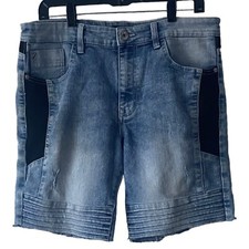 Southpole Y2K Distressed Denim Jean Shorts Size 32 Slim Streetwear