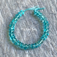3.3mm-4mm Neon Blue Apatite Smooth Rondelle Beads 3 inch Strand
