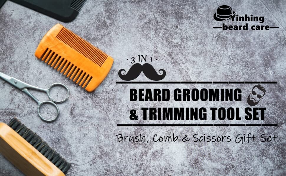 Beard Care Kit Gifts Set with Beard Oil Beard Balm Beard Brush & Comb Scissor eBay
