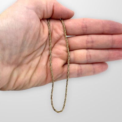 Gold Chain 9carat Yellow Gold Solid Chain 375 Fully Hallmarked 17 inch 17'' UK