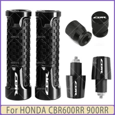 Black-For HONDA CBR600RR 900RR Motorcycle Handlebar Grips Bar End Cap Tire Valve