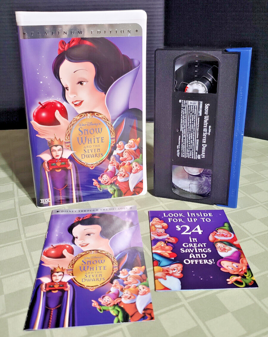 Snow White and the Seven Dwarfs VHS Tape Disney Platinum Edition