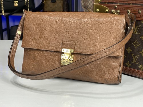 LOUIS VUITTON Fascinante Empreinte Brown Leather Clutch Shoulder Handbag  Purse | eBay