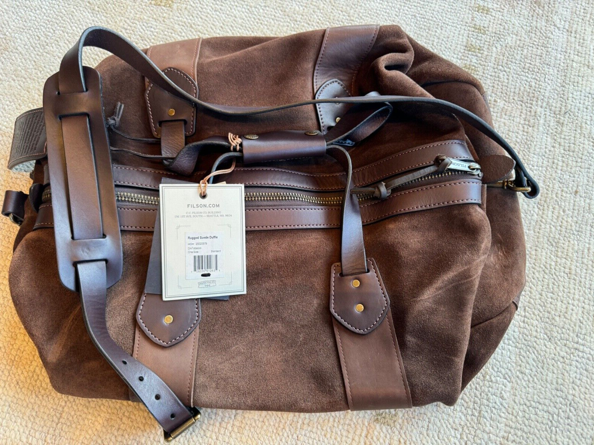 GRAIL FILSON RUGGED SUEDE DUFFLE DARK TOBACCO NWT RARE USA MADE