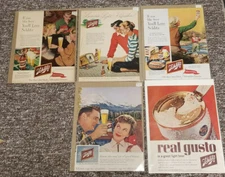 Lot of 5 Vintage 1945's Schlitz Advertising Magazine ads