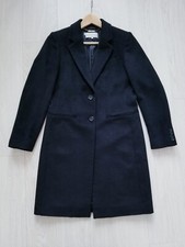 Hobbs Tilda Wool Coat Black Uk 10 Longline Smart Formal Coat