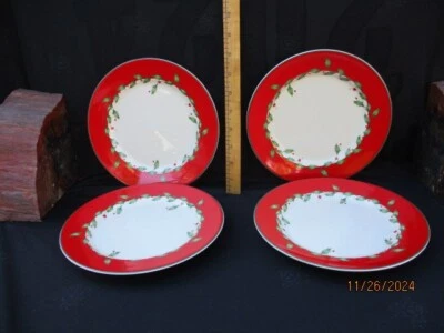 Lenox Dimension Collection Red Holiday Salad / Dessert 8 " Plates