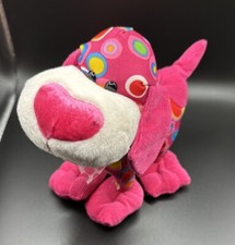 Walmart Pink Puppy Dog Plush Multi Color Spots Circles 7" Stuffed Animal Toy