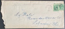 1880s 3c Pair Fancy Cancel Morrow to Lebanon Ohio Classic Cover See Photos