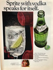 Vintage 1967 Sprite soda vodka original color ad