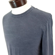 MADEWELL T-Shirt Men's Size S Tee Garment Dyed Gray Crew Neck L/S USA MADE! *