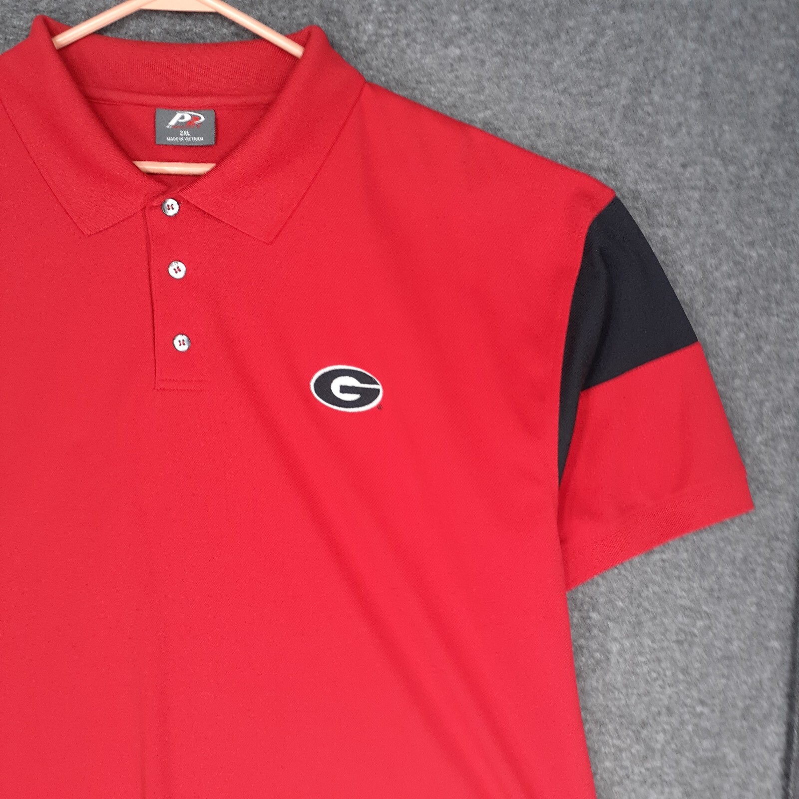 University of Bulldogs polo shirt Adult 2XL red black short