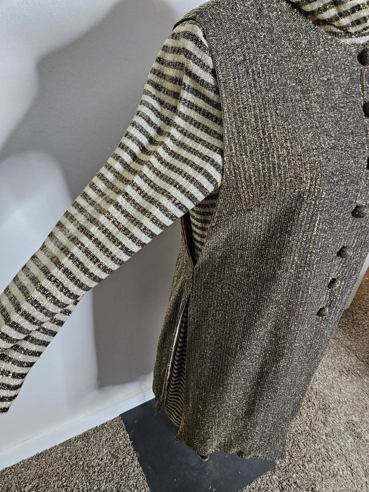 60s 70s Vintage Women's Disco Glamrock New Years Shimmer New Year's Party Dress - Image 2 of 4