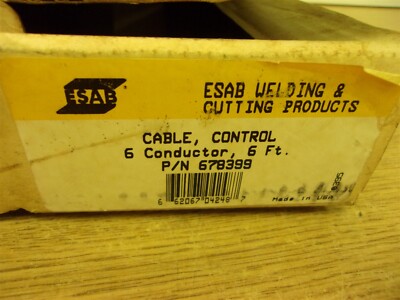 NEW ESAB 678399 Control Cable 6-Conductor 6'  *FREE SHIPPING*