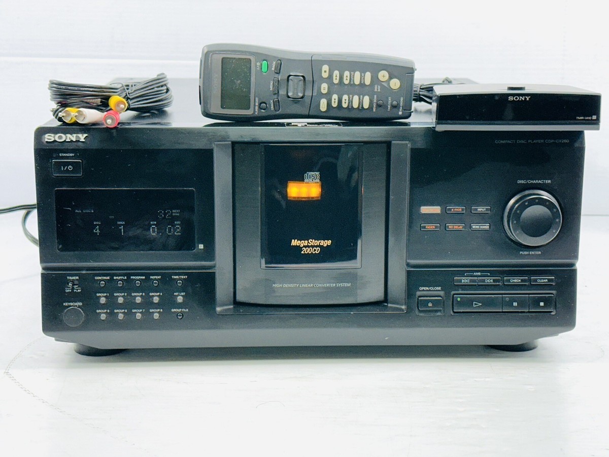 SONYレコード＆カセットテープコンポ Sony CDP-CX260 Mega Storage 200 CD Disc Changer Player W Remote