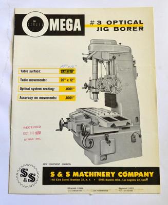 Omega Machine Drawings OMEGA 3 OPTICAL JIG BORING MACHINE BROCHURE | eBay