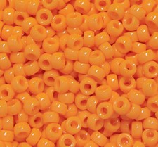 Bright Orange Mini Pony Beads made in USA 1,000pc crafts school kandi jewelry