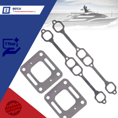 Exhaust Manifold Gasket For Mercruiser 5.0 5.7 350 Mag Riser Block V8 Elbow Kit