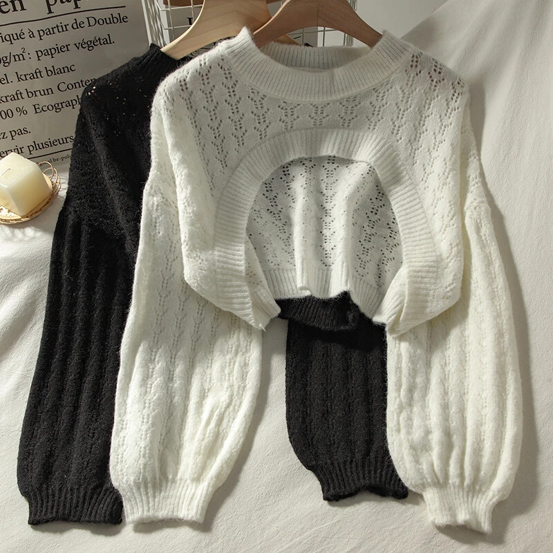 Loose crop shop top sweater