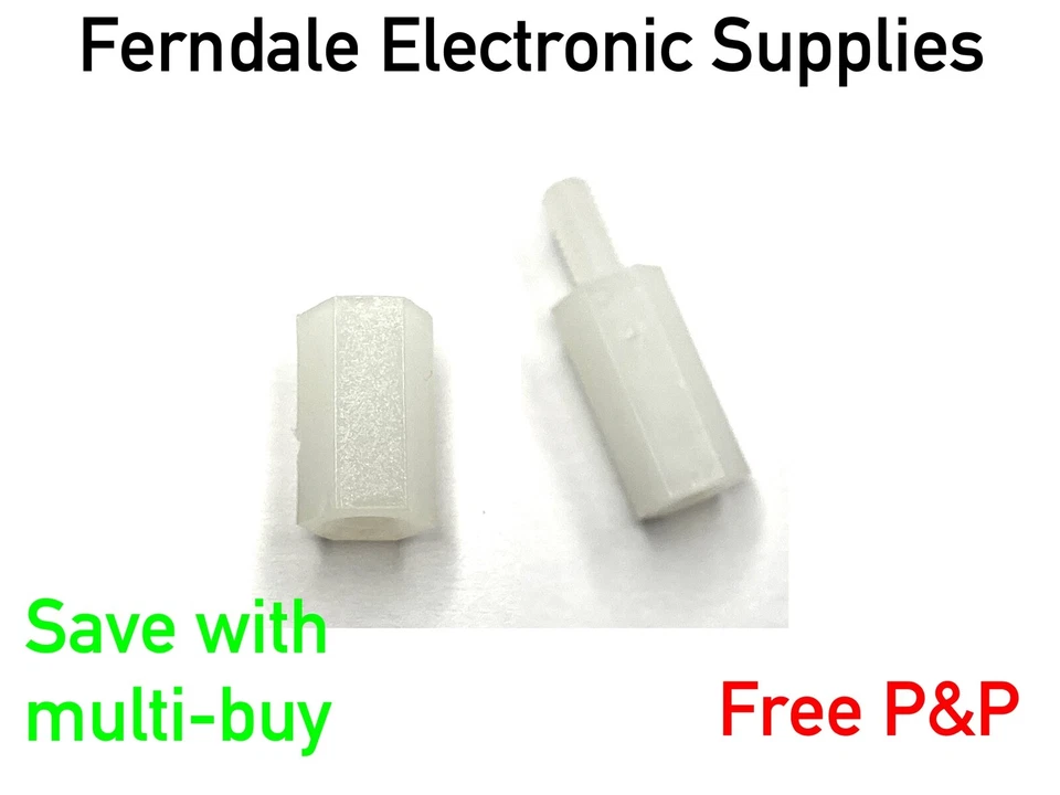 DURATOOL PCB Circuit Board Spacer Supports, Hex, M3, 3mm Dia, select 5, 8, 10, 12 mm