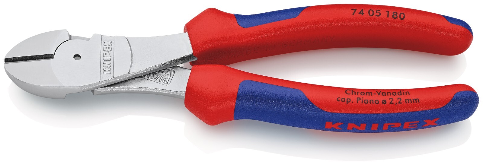 Knipex 74 05 180 High Leverage Diagonal Side Cutter Pliers Multi-Component Grips