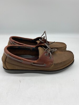 Life Out Doors Brown Leather Two-Eyelet Boat Shoe Mens Size 11.5M