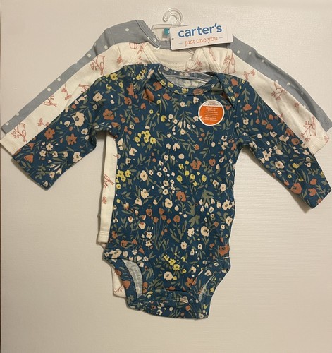 NEU Carter’s Baby Mädchen Bodys Größe 3 Monate, Langarm Einteiler, 3er Pack - Bild 1 von 16