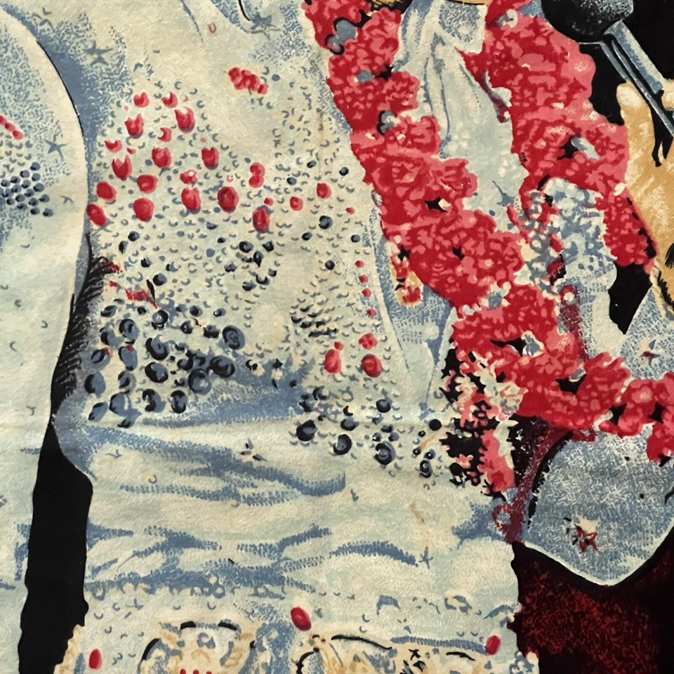 Vintage Elvis Presley in Hawaii Brushed Fabric Wall Hanging Tapestry