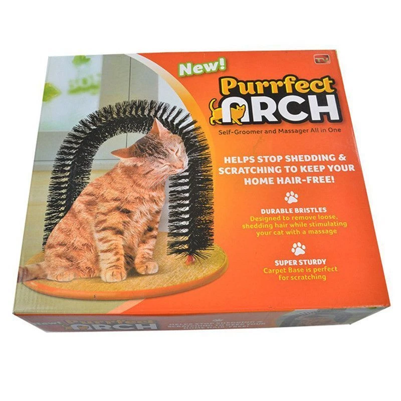 Massager Free Cat Arch Kitten Scratching Cats Grooming Scratcher Bristles Catnip - Image 4 of 4