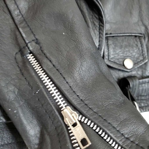 UNIK INTERNATIONAL XS Classic Black Leather Motorcycle Jacket Boy's Size XS - Picture 7 of 7