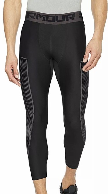 Under Armour 3/4 Compression Gym Run Fit Pants BLACK 1309925-001 Mens Size Large | eBay