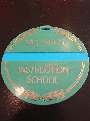 Vtg Golf Bag Tag Golf Digest Instruction School ''C-2'' Golf Bag Tag White Green