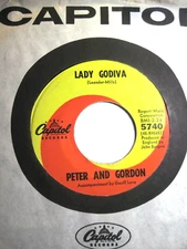 PETER & GORDON * 45 * Lady Godiva * 1968 * Nice VG+/ a bit better * ORIG Capitol