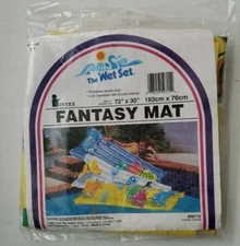 Intex The Wet Set 1993 Fantasy Mat 72" x 30" NEW #59715 Frogs Yellow