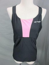 ORCA SIZE L WOMENS BLACK/PINK ATHLETIC SLEEVELESS TRAINING SPORT TANK TOP T559