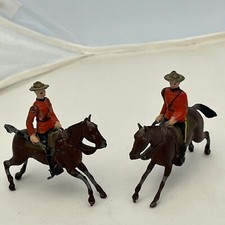 2 Vintage Britains Ltd Lead Soldiers Royal Canadian Mounted Police On Horseback
